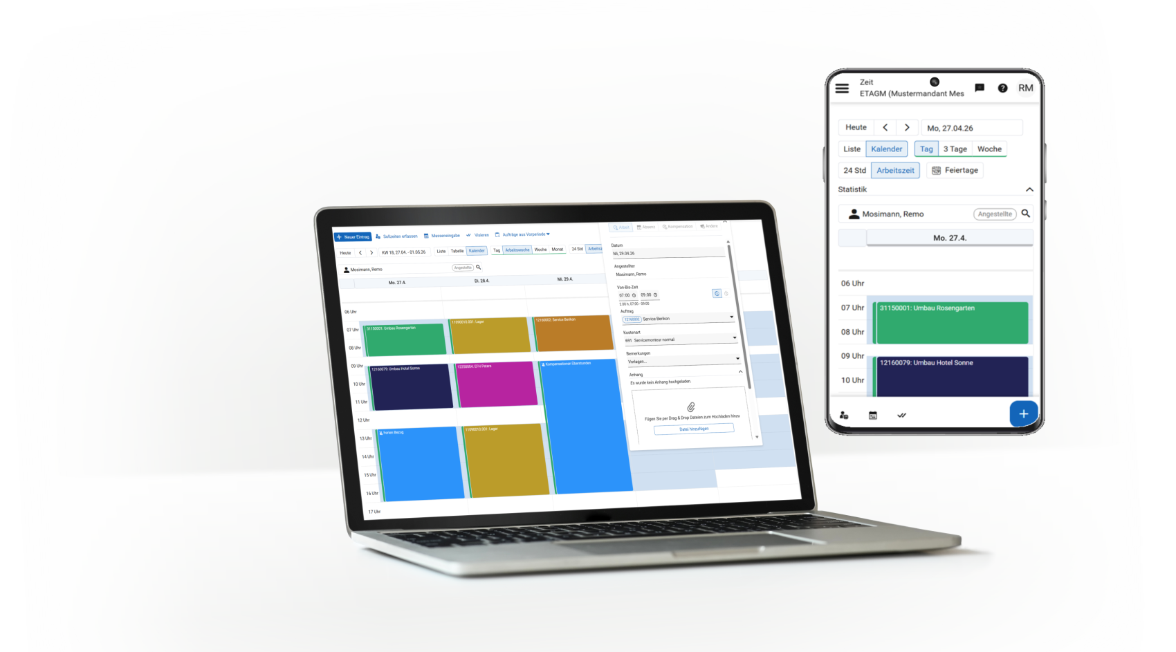 Ein Laptop und ein Smartphone zeigen Kalender- und Terminplanungssoftware